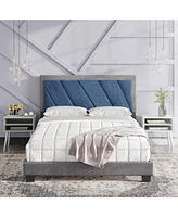 Boyd Sleep Doreen Upholstered Platform Bed with Headboard, Mattress Foundation Strong 4 Wood Slat Supports