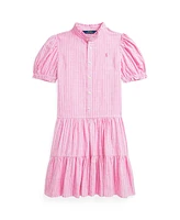 Polo Ralph Lauren Big Girls Striped Tiered Linen-Cotton Dress