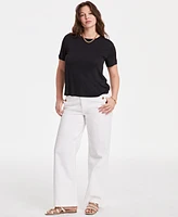 On 34th Women's Hi-Low Square Hem Tee, Exclusively at Macys'