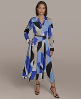 Donna Karan New York Women's Printed Belted Shirtdress