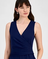 Anne Klein Women's Surplice-Neck Pleated-Waist Jumpsuit