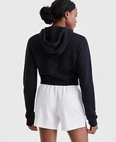 Id Ideology Women's Cropped Full-Zip Knit Hoodie, Exclusively at Macy's