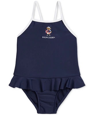 Polo Ralph Lauren Baby Bear One-Piece Ruffled Swimsuit