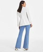 On 34th Womens Pinstripe Boyfriend Blazer Vest Relaxed Flare Jeans Exclusively At Macys