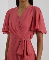 Lauren Ralph Lauren Women's Crinkle Georgette Surplice Dress