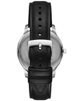 Emporio Armani Men's Black Leather Strap Watch 39mm Gift Set