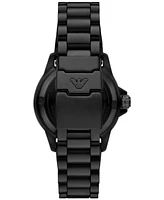Emporio Armani Men's Automatic Sea Explorer Black-Tone Stainless Steel Bracelet Watch 43mm