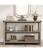gaomon Farmhouse Entryway Table,47 Inch Narrow Long Console Table with Storage, 3 Tier Wood Console Table for Living Room