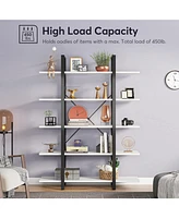 Tribesigns 5-Tier Bookshelf, Tall Open Office Bookcase, Display Shelves Book Shelf for Living Room, Bedroom, Home Office, White and Balck