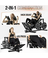 Er Kang Leg Press Hack Squat Machine, 30-Degree Compact Leg Press Machine for Home Gym, Hack Squat Machine with Removable Shoulder Pad, Lower Body Wor