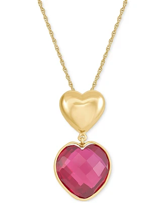 Ruby Heart Pendant Necklace (12-1/10 ct. t.w.) in 24k Gold-Plated Sterling Silver, 16" + 2" extender