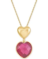 Ruby Heart Pendant Necklace (12-1/10 ct. t.w.) in 24k Gold-Plated Sterling Silver, 16" + 2" extender