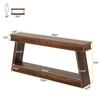 Tribesigns Farmhouse Entryway Table, 70.87-Inch Console Table with Storage, Wood Sofa Behind The Couch, Industrial Hallway Accent for Livi