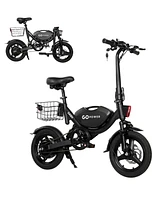 GoPowerBike GoDash Electric Bike | Compact Folding Adult Mini E-Bike | Dual Disc Brakes | Dual Shock Suspension | Throttle and Pedal Assist | 400W Mot