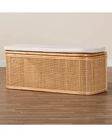 bali & pari Ishana Bohemian Natural Rattan Storage Bench