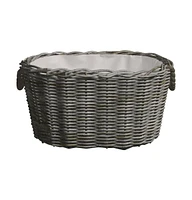 Firewood Basket with Carrying Handles 23.6"x15.7"x11" Gray Willow