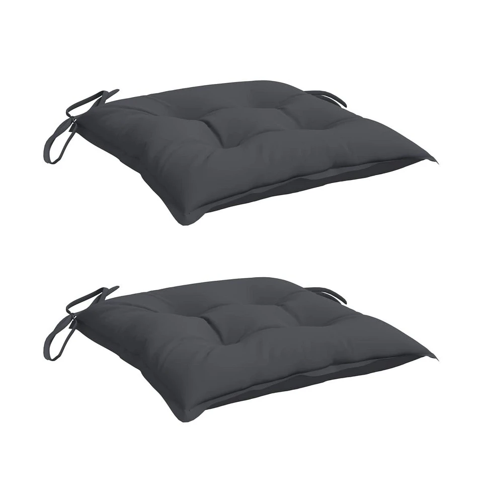 vidaXL Chair Cushions 2 pcs Anthracite 15.7"x15.7"x2.8" Oxford Fabric