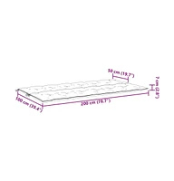 Garden Bench Cushion Cream White 78.7"x(19.7"+19.7")x2.8" Oxford Fabric