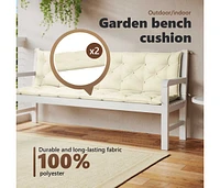 Garden Bench Cushion Cream White 78.7"x(19.7"+19.7")x2.8" Oxford Fabric