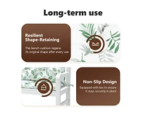 Garden Bench Cushions 2pcs Leaf Pattern 39.4"x19.7"x2.8" Fabric