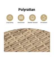 Patio Chair with Cushions Beige Poly Rattan