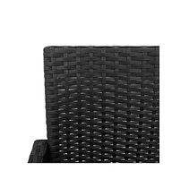 Patio Bar Stools 2 pcs Black Poly Rattan