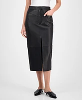 Hugo Women's Leather Midi Skirt