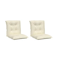 vidaXL Garden Lowback Chair Cushions pcs Cream 39.4"x19.7"x2.8" Fabric