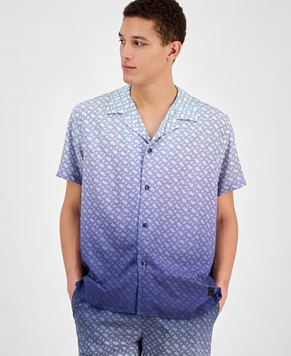 Hugo by Boss Men's Logo-Pattern Shirt