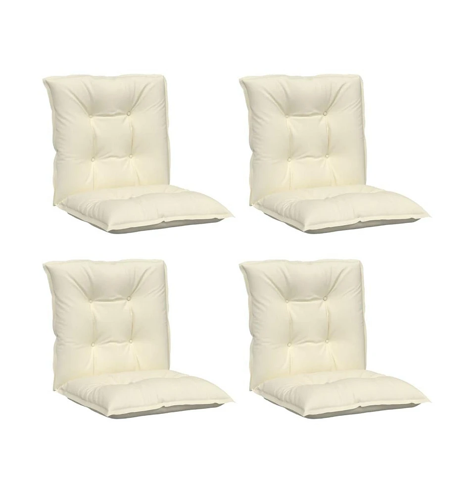 vidaXL Garden Lowback Chair Cushions 4 pcs Cream 39.4"x19.7"x2.8" Fabric