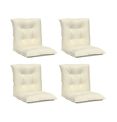 vidaXL Garden Lowback Chair Cushions 4 pcs Cream 39.4"x19.7"x2.8" Fabric