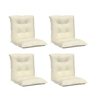 vidaXL Garden Lowback Chair Cushions 4 pcs Cream 39.4"x19.7"x2.8" Fabric