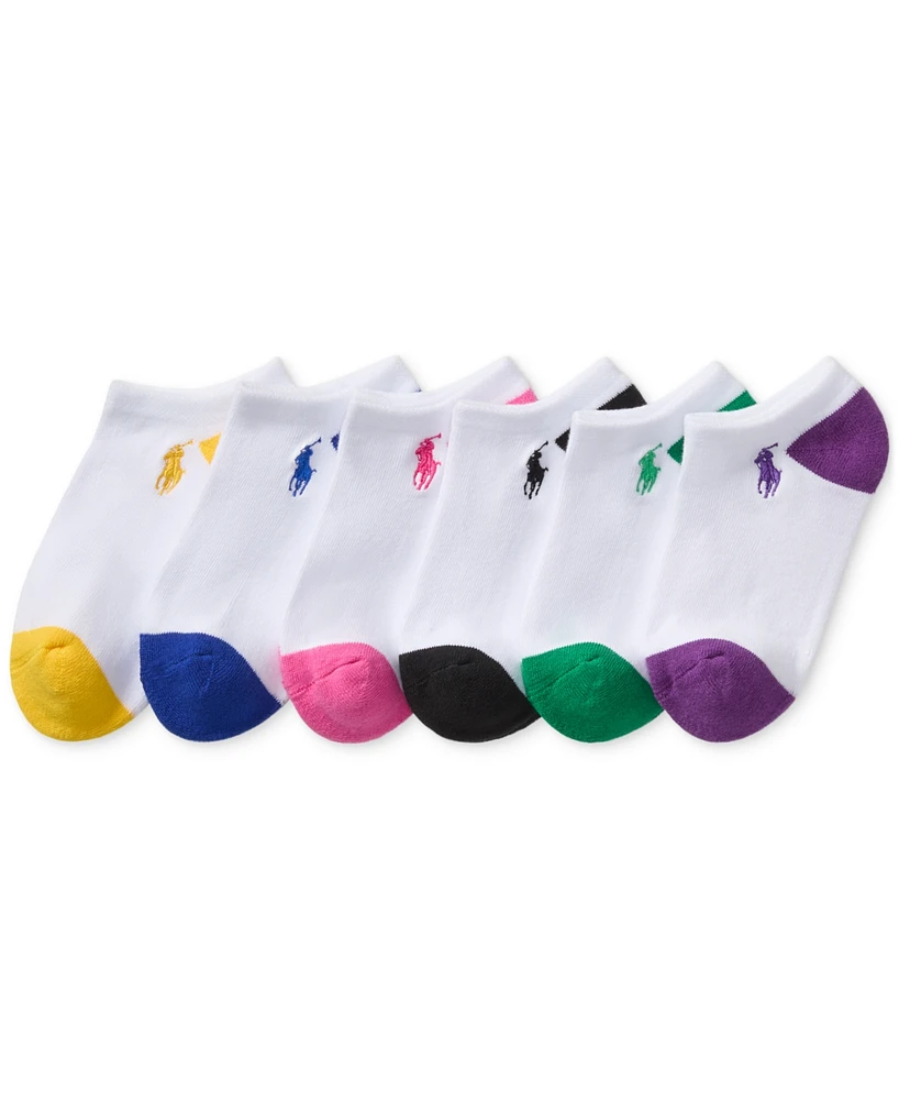 Polo Ralph Lauren Little & Big Girls Classic Solid Low-Cut Socks, 6-Pack