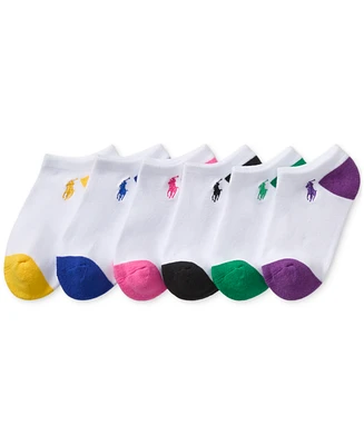 Polo Ralph Lauren Little & Big Girls Classic Solid Low-Cut Socks, 6-Pack