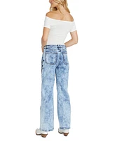 Driftwood Women's Charlee Wide-Leg Jeans X Blue Bouquet