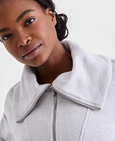 Id Ideology Women's Heathered Shawl-Collar Quarter-Zip Top, Exclusively at Macy's