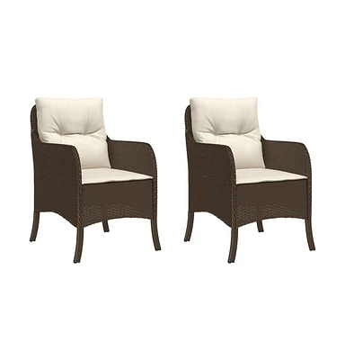 Patio Chairs with Cushions pcs Poly Rattan