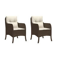 Patio Chairs with Cushions pcs Poly Rattan