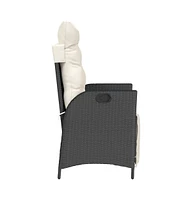 Reclining Patio Chair with Footrest Poly Rattan