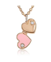 Juicy Couture Gold-Tone Crystal Heart Locket Pendant Necklace