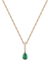 Macy's Sapphire (1/2 ct. t.w.) & Diamond (1/20 Linear Pendant 18" Necklace 14k White Gold (Also Available Ruby Emerald)