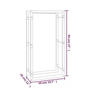 Firewood Rack Matt Black 19.7"x11"x37" Steel