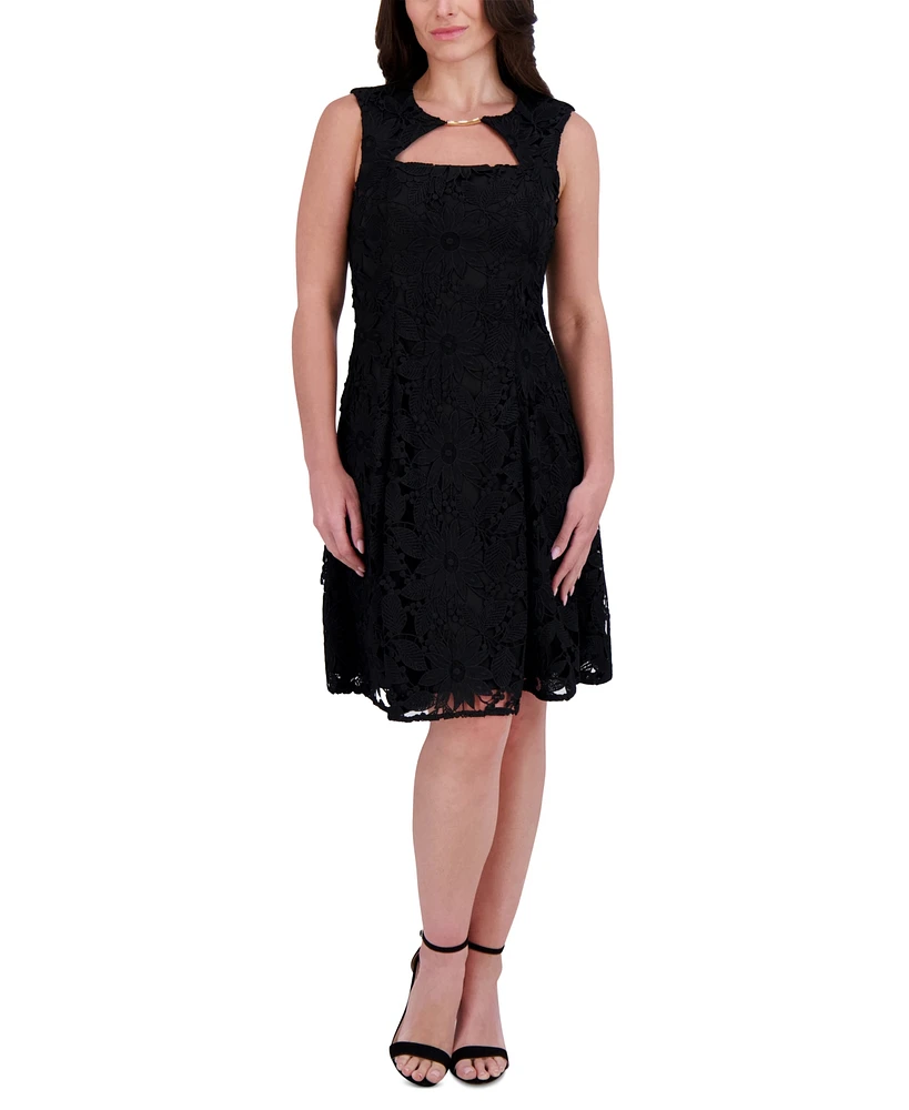 kensie Women's Guipure Lace Cutout Dress