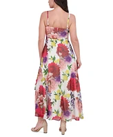 Siena Women's Floral-Print Ruffle-Trim Maxi Dress