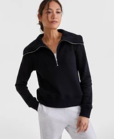 Id Ideology Women's Shawl-Collar Quarter-Zip Knit Top, Exclusively at Macy's