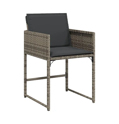 Patio Chairs with Cushions 4 pcs Gray Poly Rattan