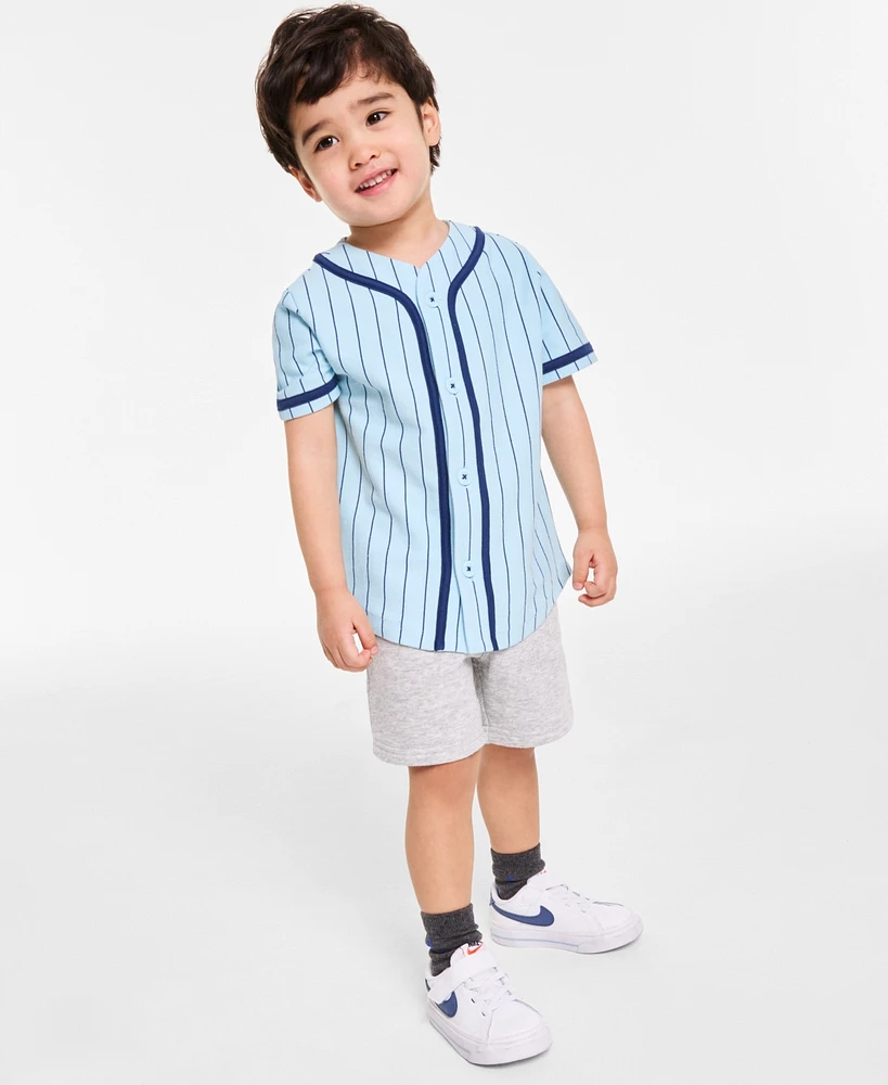 Epic Threads Toddler Boys Cotton Striped Baseball Jersey Shirt, Exclusively at Macy's