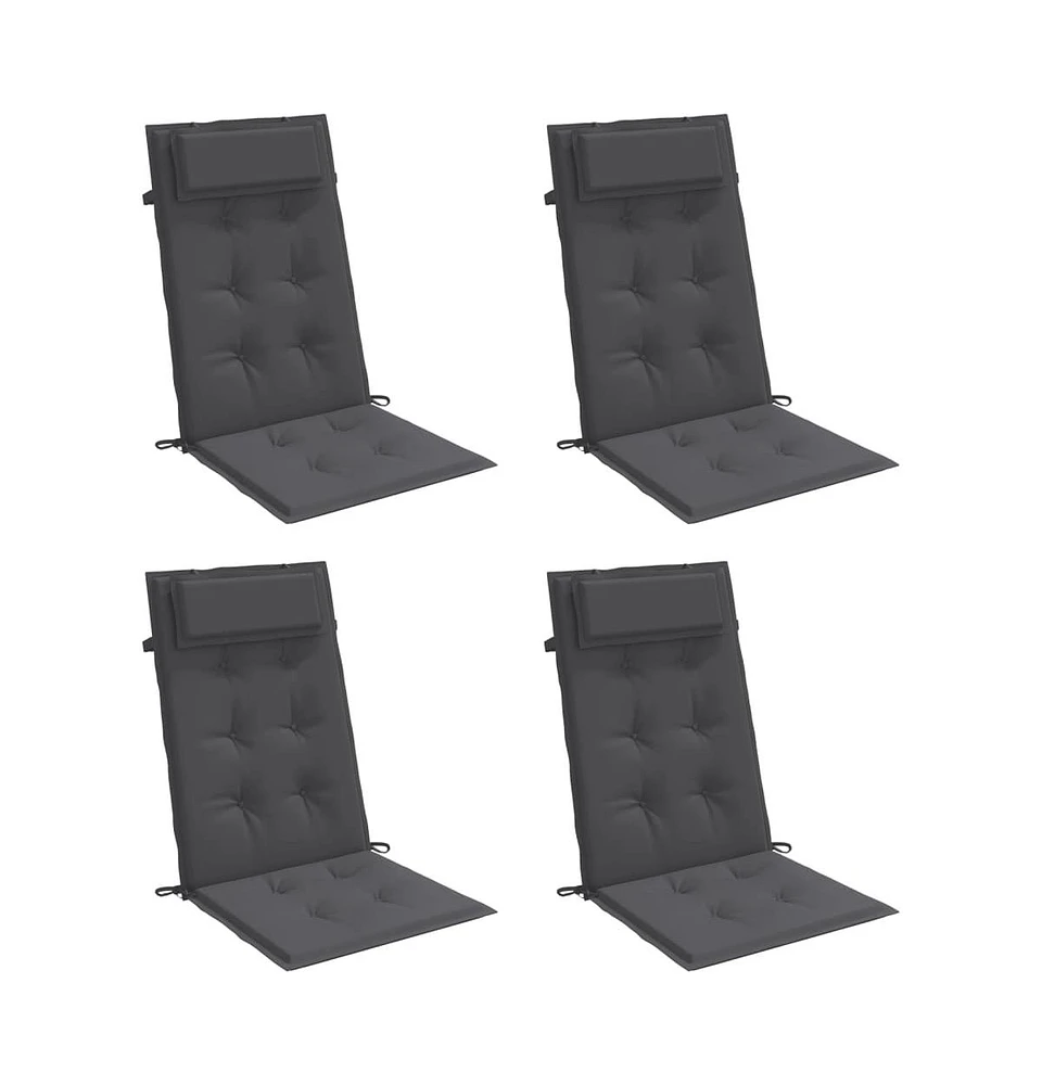 Highback Chair Cushions 4 pcs Anthracite Oxford Fabric