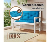 Garden Bench Cushion Light Blue 39.4"x(19.7"+19.7")x2.8" Oxford Fabric