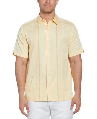 Cubavera Men's Ombre Embroidery Panel Short Sleeve Button-Down Shirt